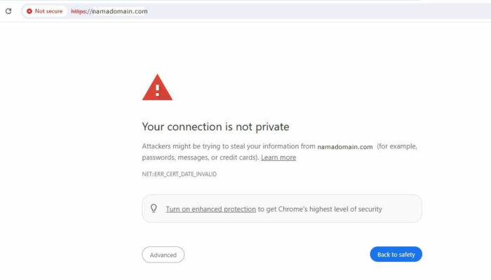 Mengatasi “Your Connection is Not Private” dengan Update Sertifikat Sectigo Positive SSL di Virtualmin